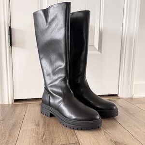 GAP Black Knee-High Leather Boots